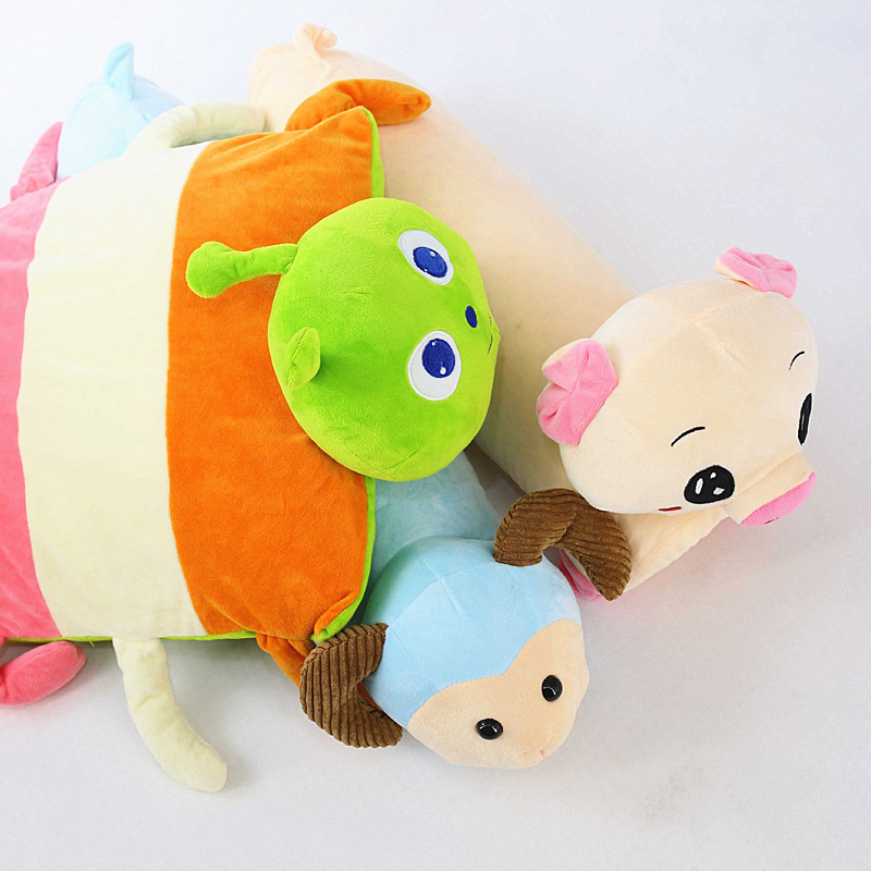 Mủ trẻ em gối cartoon bao gối bông gối chống mite 60 * 40 động vật búp bê đồ chơi gối - Gối trường hợp gối văn phòng