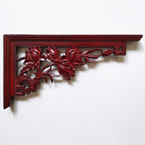 Dongyang wood carving angle Chinese solid wood corner flower appliqué Antique decoration ceiling passageway gun angle background lintel lotus