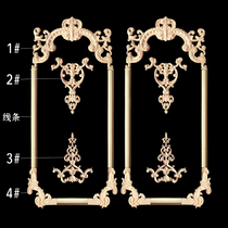 Dongyang European solid wood carving wood flower cabinet door flower wall panel background wall cabinet decal corner flower decorative line