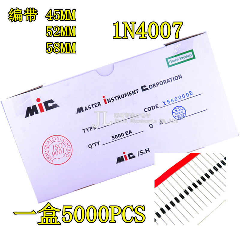 Cobbed 1N4007 IN4007 Direct Plug DO-41 Diode Rectifier MIC Full Box 5K Price