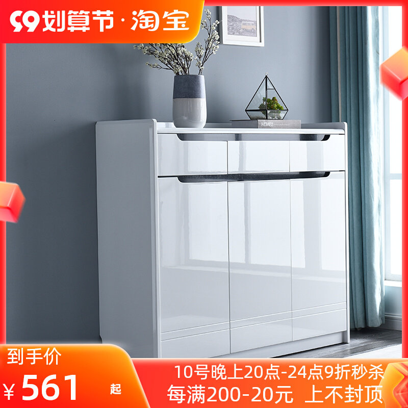 White paint shoe cabinet simple modern hall cabinet entry door storage porch cabinet home door storage cabinet economical
