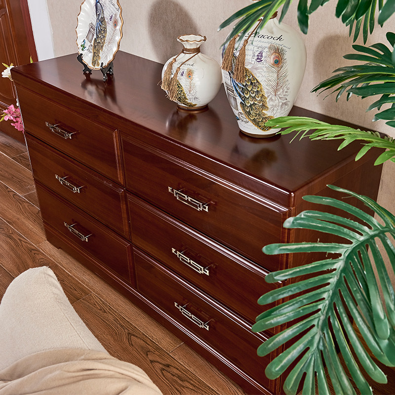 New Chinese style chest of drawers storage cabinet six chest of drawers bedroom storage cabinet living room cabinet home modern minimalist chest of drawers
