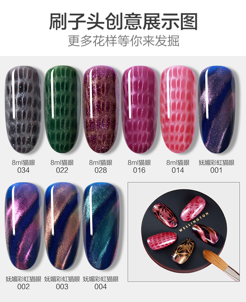 New móng tay đôi mô hình đầu nam châm bút cat eye keo với bút từ DIY hoa mận in ấn công cụ làm móng tay bút dung cu lam nail