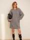 High-End Round-Neck 100% Pure Cashmere Sweater Knit Dress for Women, Loose, Thick, Lazy Style, Mid-Length Sweater Dress