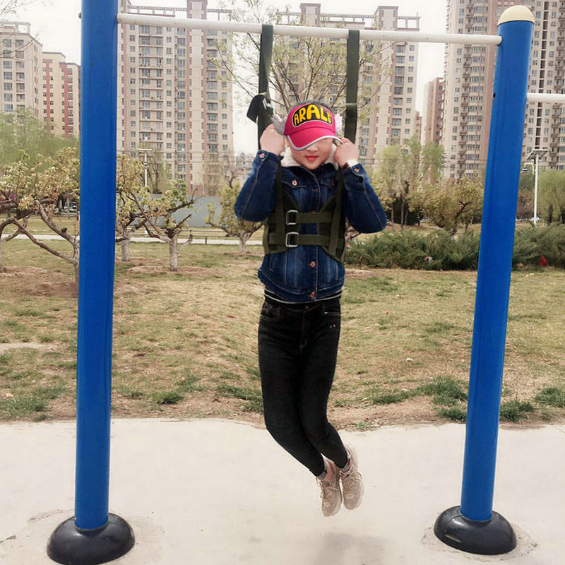 Suspension Single Bar Lumbar Traction Belt Harness Suspension Fixed Strap Home With Canvas Ridge Vertebral Protruding Stretch With Pelvis Pull Down