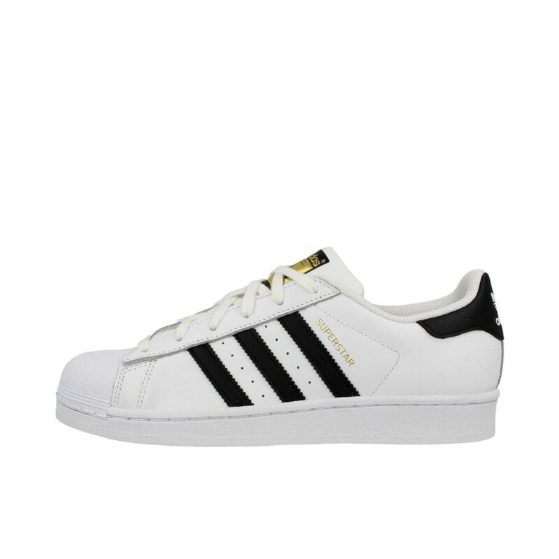Adidas Originals Superstar J White Shell-Toe Gold Label Sneakers C77154