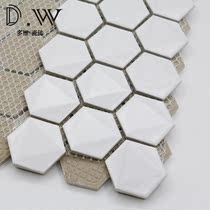  Nordic mosaic tiles Modern minimalist kitchen bathroom bathroom 3D white convex hexagonal wall ceramic tiles