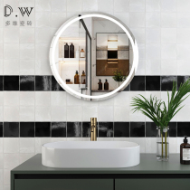 Nordic solid color small square tiles White bathroom bathroom tiles Black symphony balcony Kitchen bar glazed wall tiles