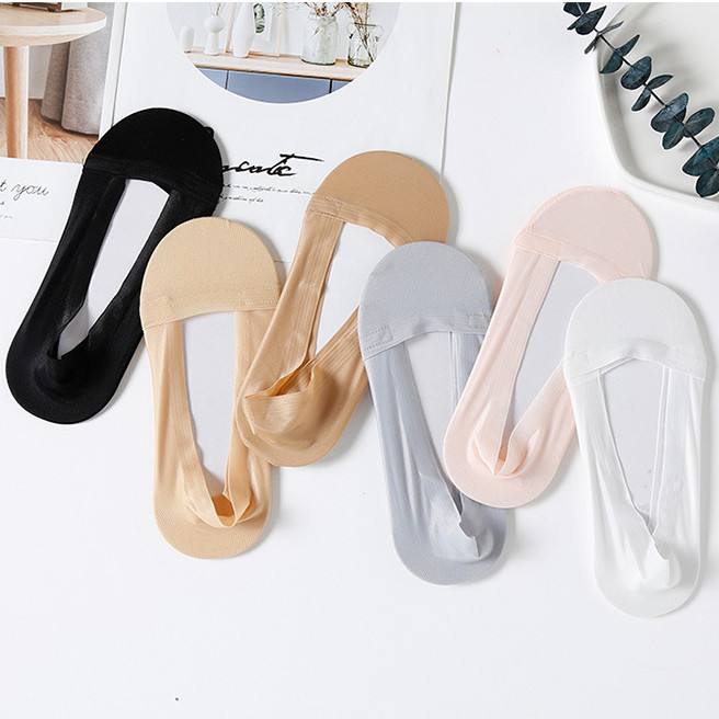 Invisible Socks Lady Light Mouth Invisible Socks Korean Version Spring Summer Ice Silk Low Help Color 100 Hitch Big Size Socks Kids Short Socks Non-slip