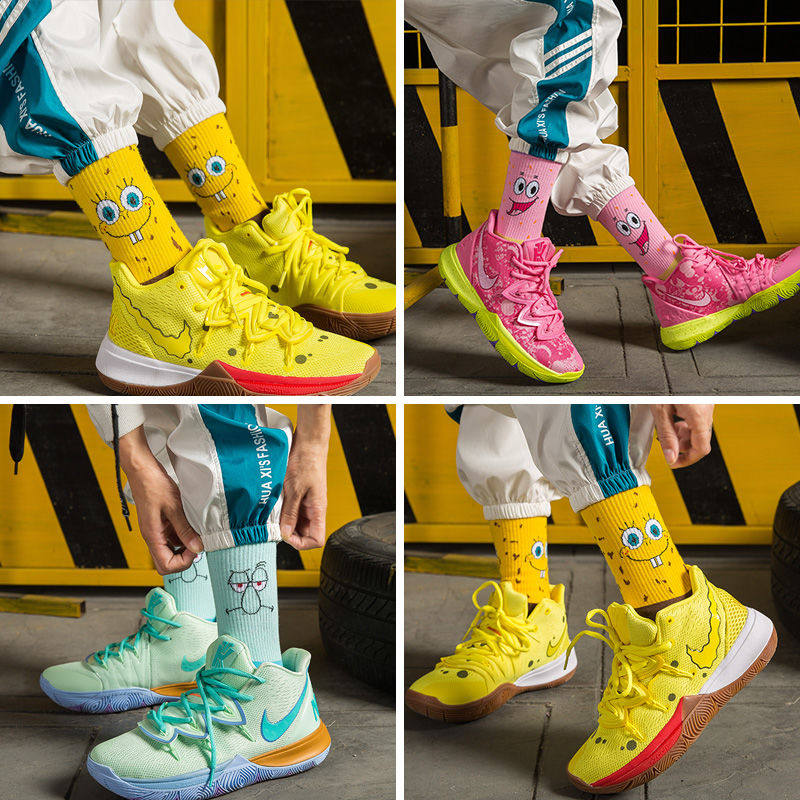Tide card Irving 5 socks Men's long cylinder Giant Stars Octopus cino Cartoon Basketball Socks Baby Didji