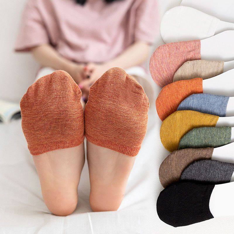 5 pairs of half-set half-toe socks children half-foot socks thin Eve sub-socks women's non-slip invisible half-palm socks boat socks