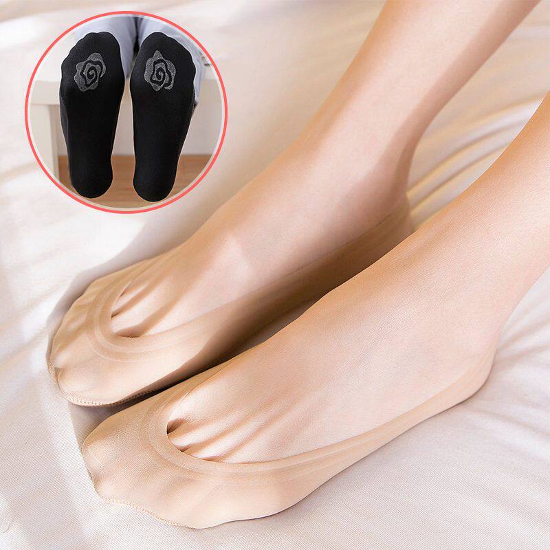Anti-hook silk boat stockings women shallow mouth invisible foot sole socks summer thin ice stockings silicone anti-slip summer socks children