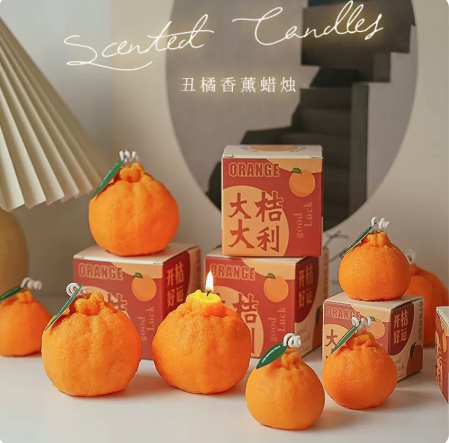 Italian Scented Candle Light Scented Fruit Orange Ambience Creative Birthday Gift Advanced Companion Gift Box Indoor-Taobao