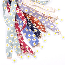 Skirt belt Womens fabric with ribbon cloth strip Palace fashion small daisy with skirt multi-purpose decorative lace Joker Black