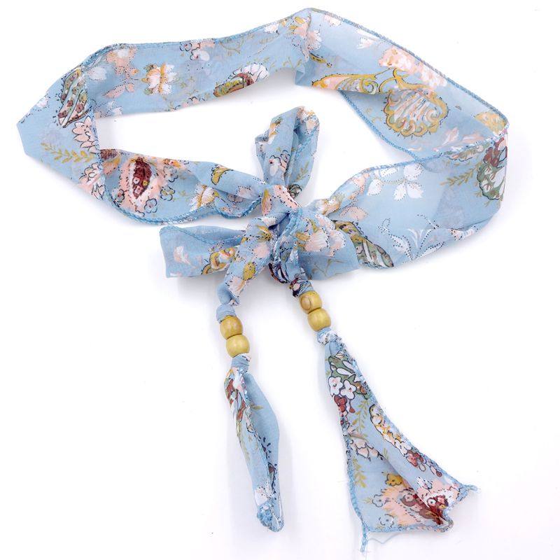 Early Summer Chiffon Belt Waist Chain Women Casual Pants Waist Belt With Jeans Fashion Knotted Silk Belt