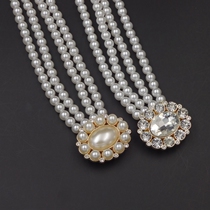 Spring and summer fashion Pearl thin waist chain Korean dress waist elastic elastic rhinestone belt women