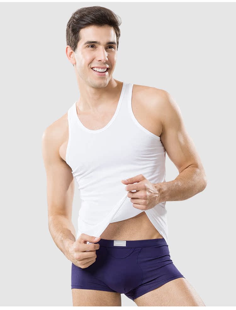 Cat man nam vest cotton thể thao thoải mái mỏng vest mùa xuân và hè mỏng tay áo chạm đáy áo thun 3 mảnh áo ngực 3 dây