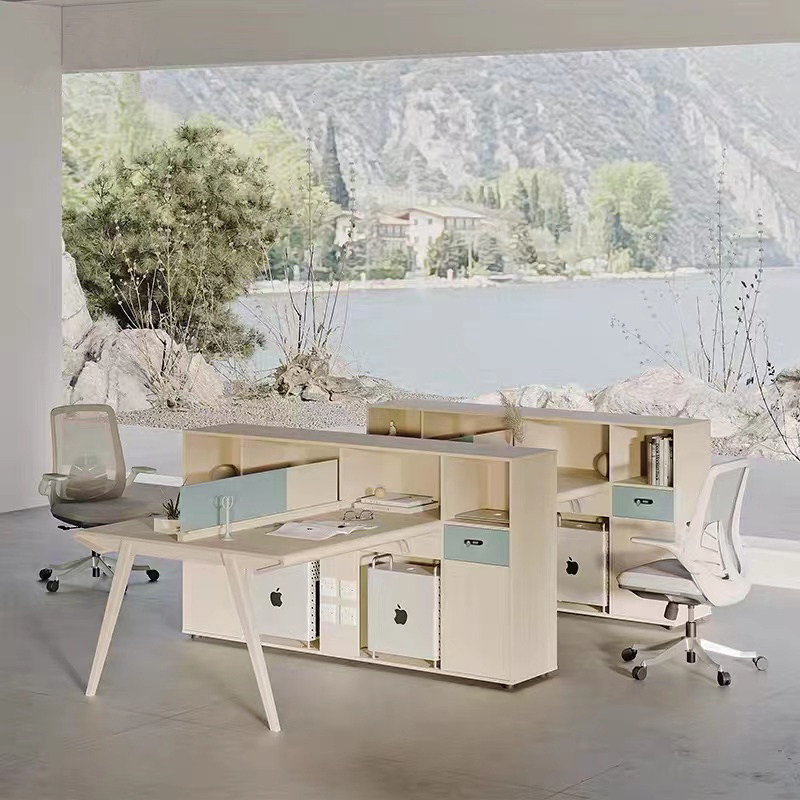 Staff office desk and chair combination staff four-person double modern minimalist computer desk workstation office table