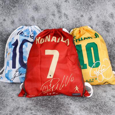 2026 World Cup football, Cristiano Ronaldo, Lionel Messi, Neymar backpack, fan shoes, bag, drawstring pocket, shoulder drawstring storage bag