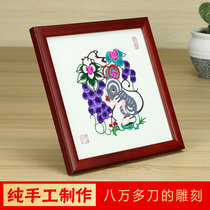 Chinese characteristics Yuxian paper-cut finished 12 Zodiac Year of the Ox paper-cut window grilles Chinese style Foreign Affairs gifts to foreigners