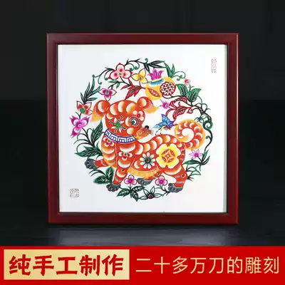 Chinese characteristics paper-cut custom design handmade Year of the Ox paper-cut work Ruiwu Nafu Chinese style paper-cut for foreigners