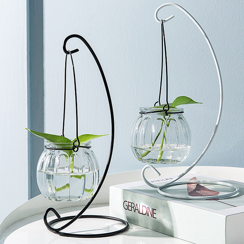 Creative hanging transparent hydroponic glass vase flower planting pot Green Diola Wall small fish tank simple modern small hanging bottle