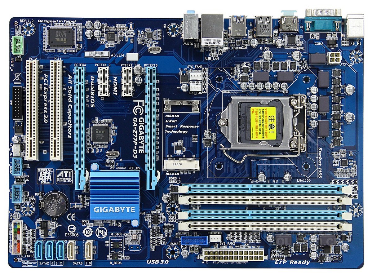 Z77 motherboard Gigabyte gigabyte GA-Z77P-D3 1155 motherboard supports 1230 V2 3470