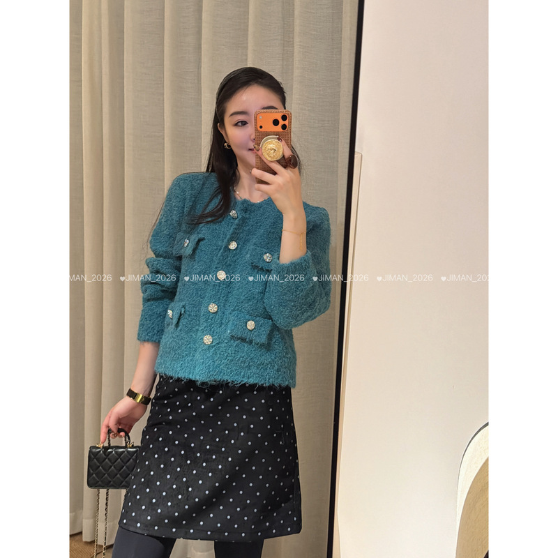 【Jiman】Thickened Version/Round-Neck Looped Wool Buttoned Cardigan in Chanel Style 3341 【Jiman】Thickened Version/Round-Neck Looped Wool Buttoned Cardigan in Chanel Style 3341