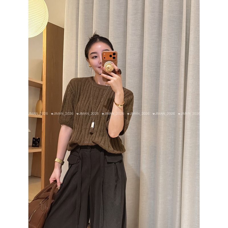 【Jiman】Korean-Style Early Autumn Lazy and Relaxed Round-Neck Loose Knit Sweater 3280