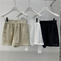 White tencel cotton puff sleeve sun protection top high waist shorts casual suit two-piece temperament high-end female