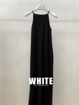 WHITE sexy bag hip ice silk knitted suspender skirt feminine sleeveless dress solid color tight long skirt female autumn