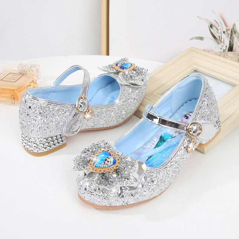 Children's high-heeled girls Aisha shoes crystal shoes 2021 new rhinestone Aisha princess shoes children's shoes little girl single shoes