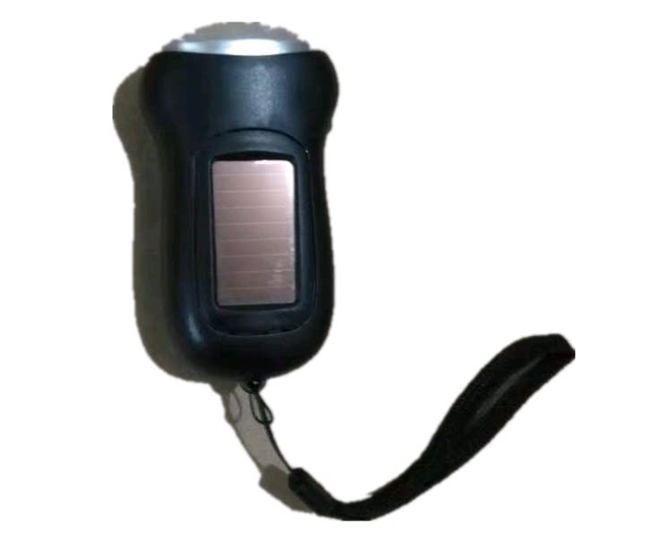 Solar home outdoor triple light hand pinch of light flashlight portable hand pressure charging self-generated flashlight