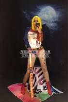 TT nightclub bar singer djds dance team gogo Halloween baseball one-piece jacket bat costume