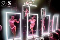 Square frame point stage gogo space point dance cabin bar led point jump platform luminous space warehouse point stage