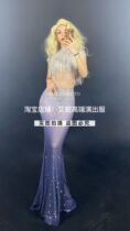 TT high-end nightclub bar singer djds dance team gogo perspective drill chain dress evening dress