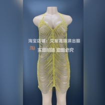 TT high-end nightclub bar singer djds dance team gogo golden hollow plastic pit dress costumes