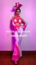 TT High-end Nightclub Bar Singer Djds Dance Team Gogo Christmas Headwear Gloves Split Horn Pants Suit
