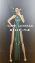 TT high-end nightclub bar singer djds dance team gogo retro pearl high slit cheongsam costumes