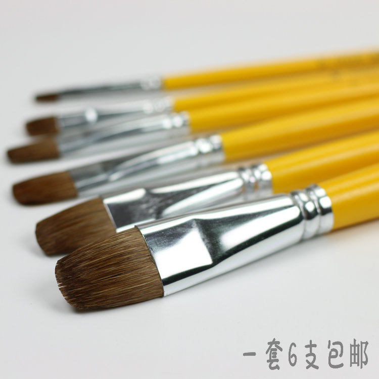 Van Gogh 826 Gouache Pen Wolf Beginner Water Color Pen Long Rod Round Head 6 Set Oil Painting Brush