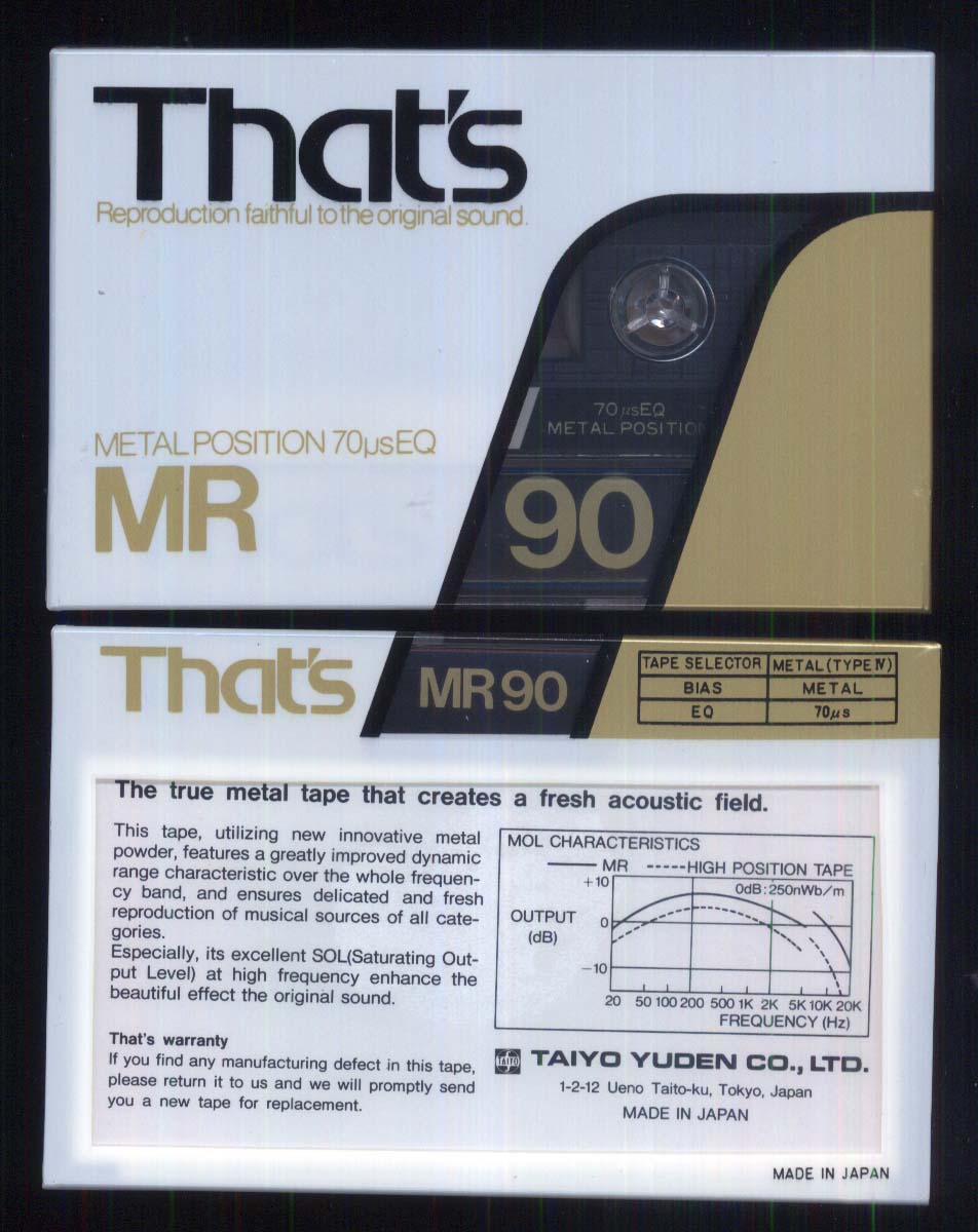 Sun Thats MR90 four types (metal belt) iron belt collection grade tape tape