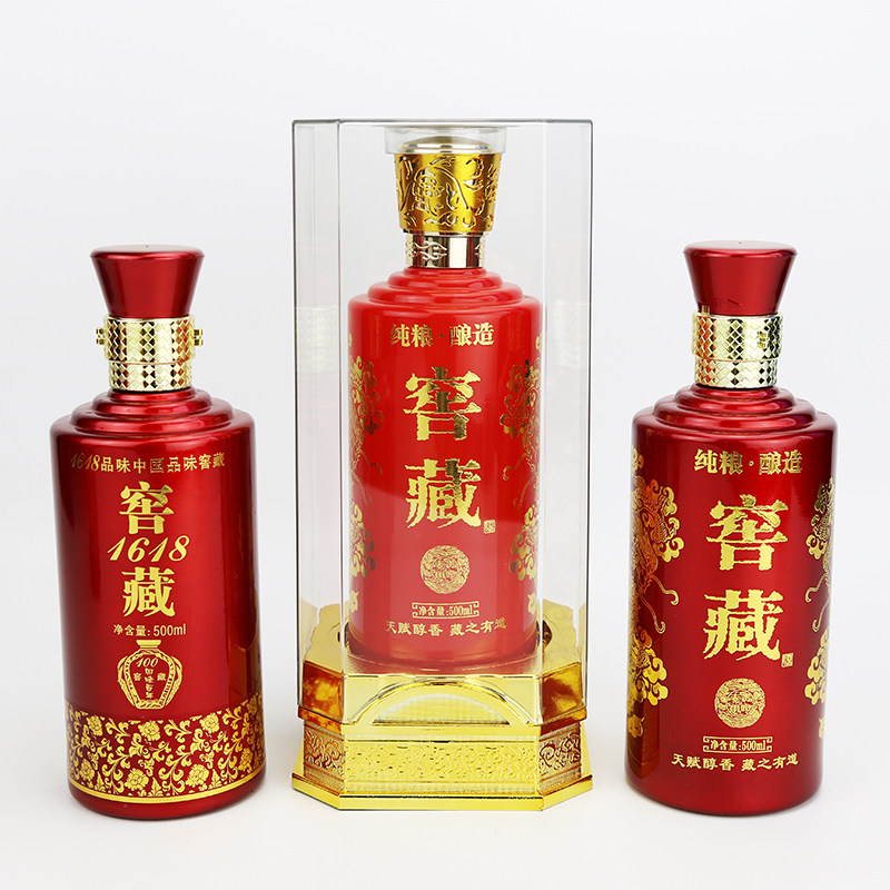 1 pound glass bulk white wine bottle cellar 1618 bottle cans of wine cans transparent acrylic box packaging dust cover