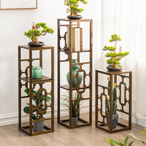 Fancy indoor living room floor-standing fleshy balcony plant basin solid wood hanger multi-layer modern minimalist shelf