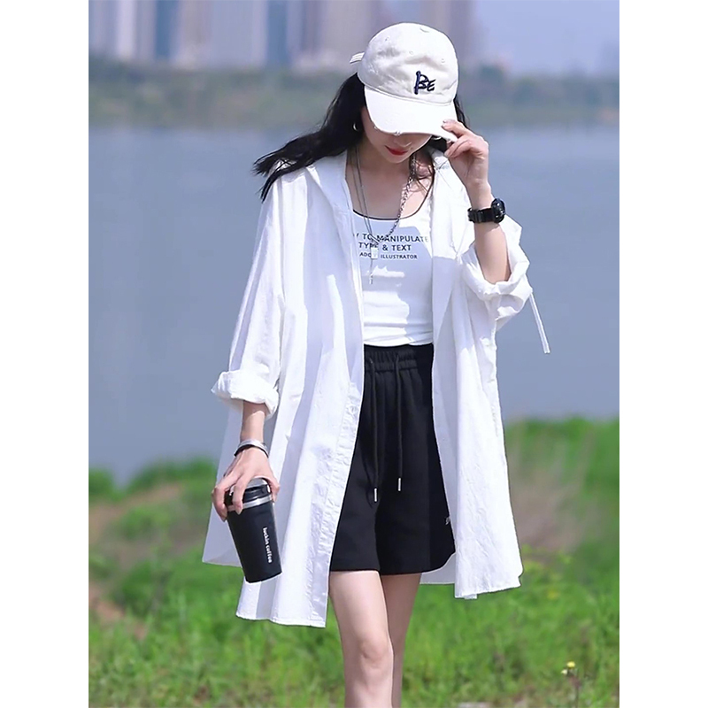 Sun Protection Trench Coat for Women, 2026 Korean Style New Mid-Length Petite Spring and Autumn Casual High-End Thin Jacket