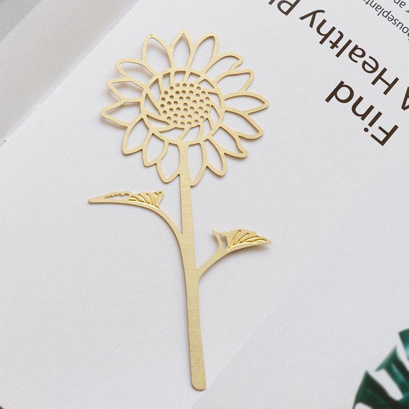 (Sunflower) Lettering Customised China Wind Brass Metal Bookmark Creative Little Fresher Students With Gift Handmade