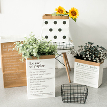 Nordic style home art Kraft paper bag paper storage bag children flower pot decoration flower arrangement dry flower decoration props