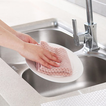 Kitchen thickened coral velvet fish scales scrub cloth cleaning cloth double dish towel water absorbent hand towel