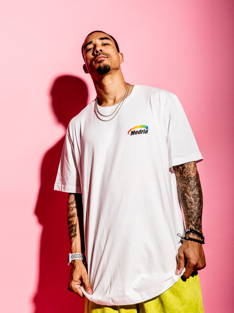 MEDRIA 2019SS good deposit tide t loose pure color oversize short sleeves ins hyperfire