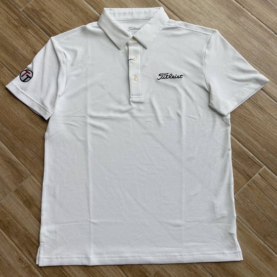 
Golf men's short-sleeved T-shirt, fashionable, simple, elastic pineapple nail jacquard, breathable, quick-drying jersey