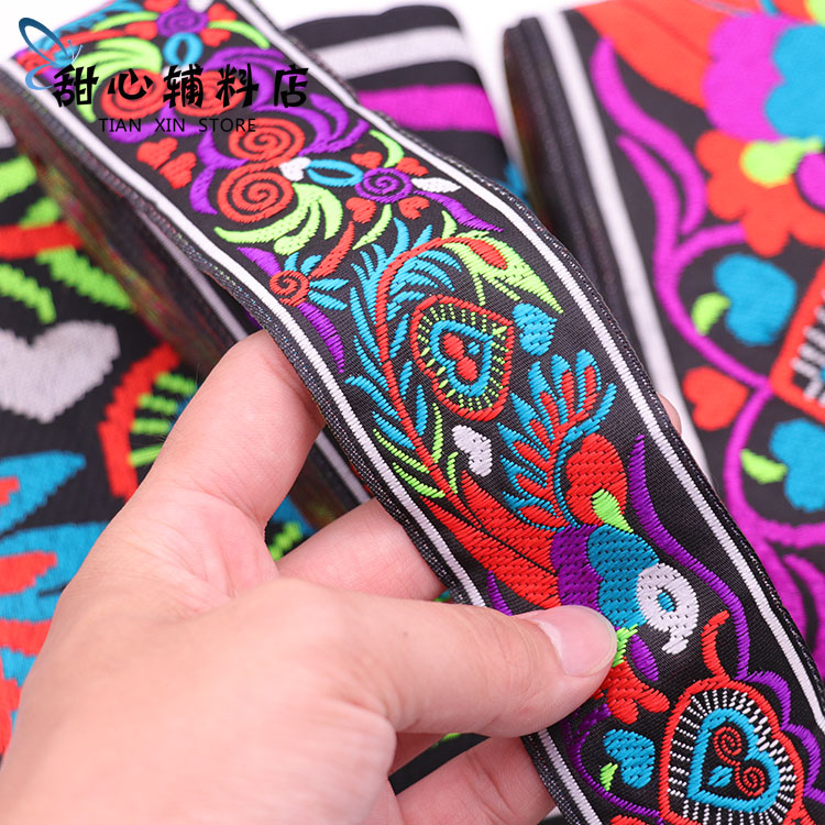 New ethnic flower side mandarin duck webbing suit Miao Tujia Family webbing minority Stage Costume Accessories Belt